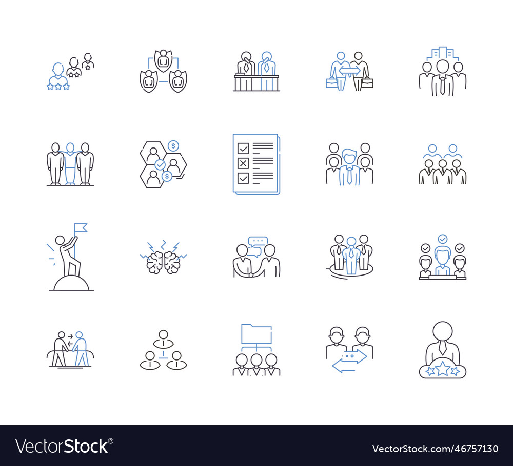 Community and networking outline icons collection