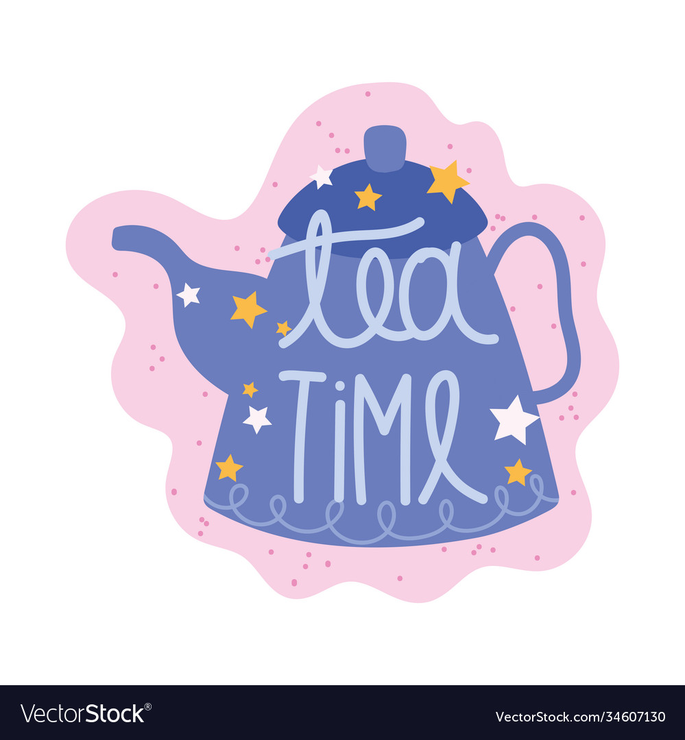 Cooking lettering hand drawn font tea time kettle