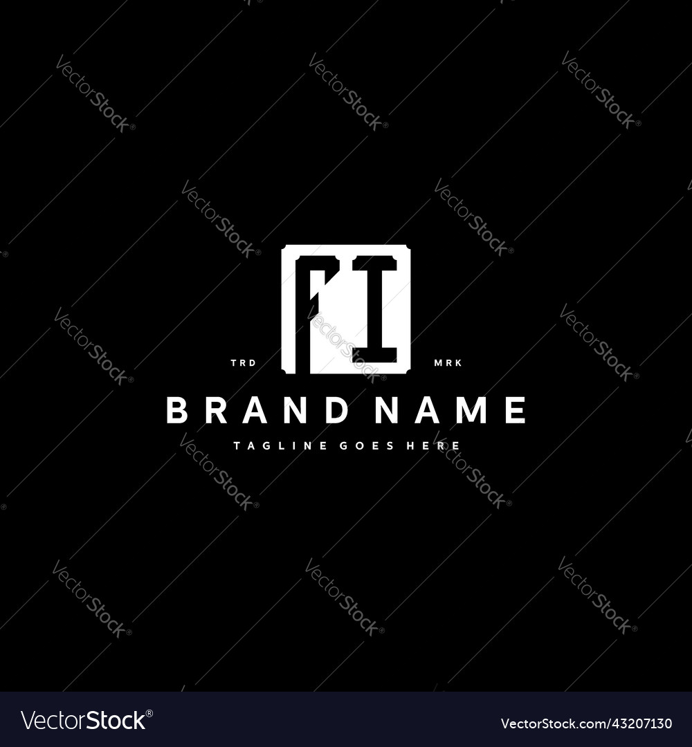 Fi monogram logo design with square rectangular