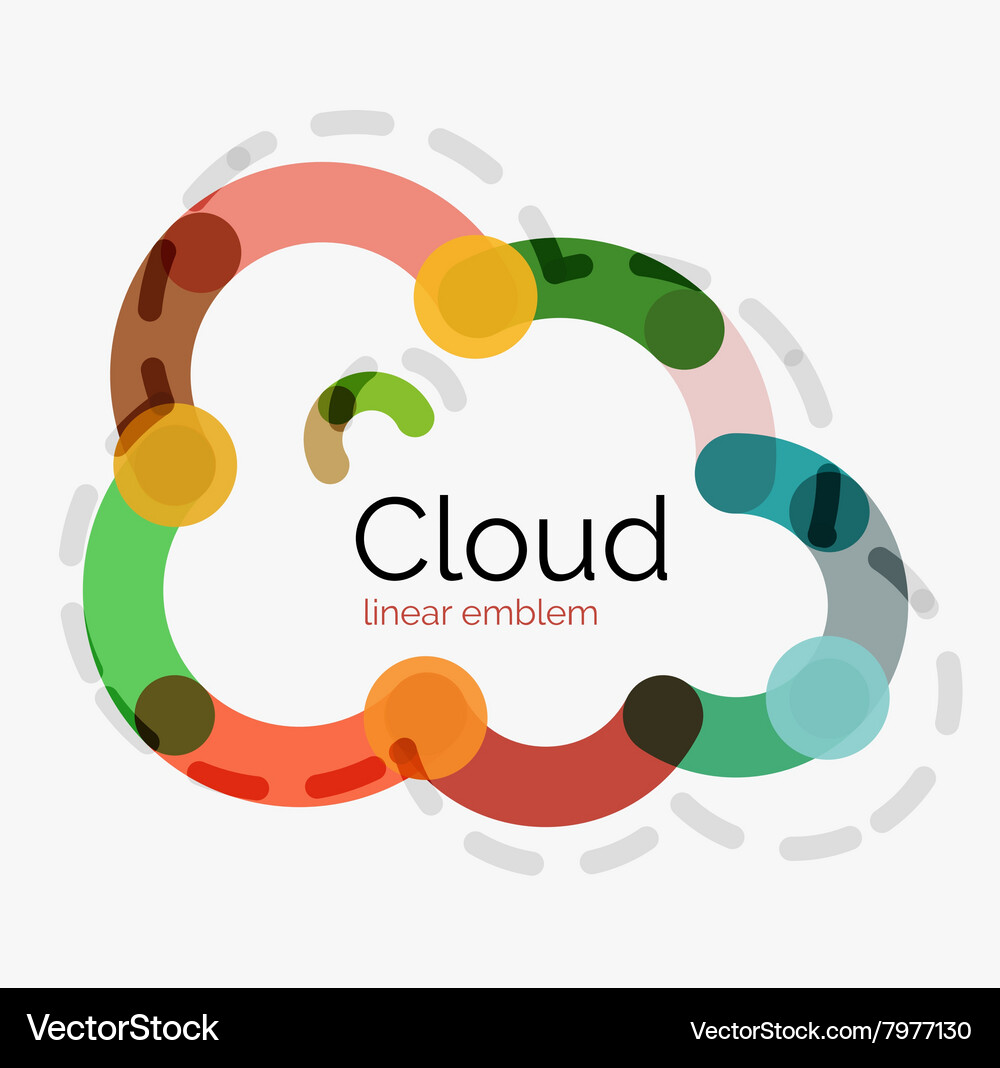 Flat design cloud icon background Royalty Free Vector Image