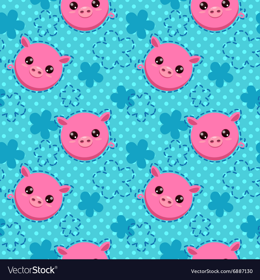 Funny seamless pattern with cute piglets