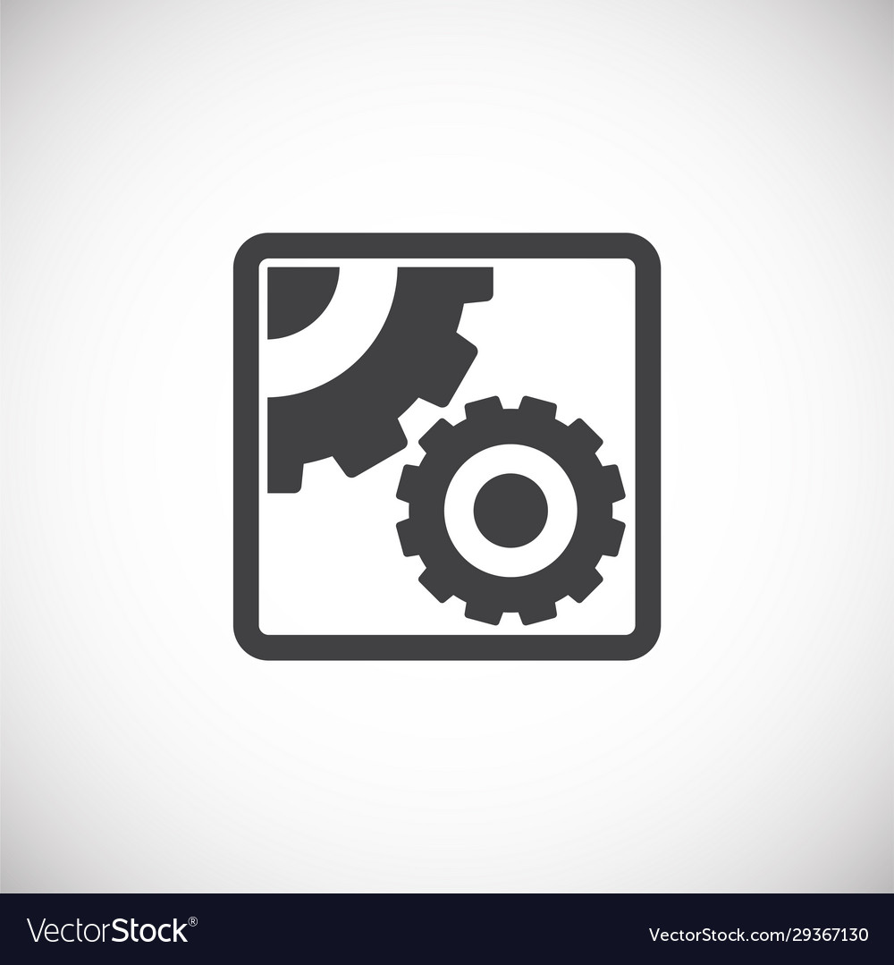 Gear icon on background for graphic and web design