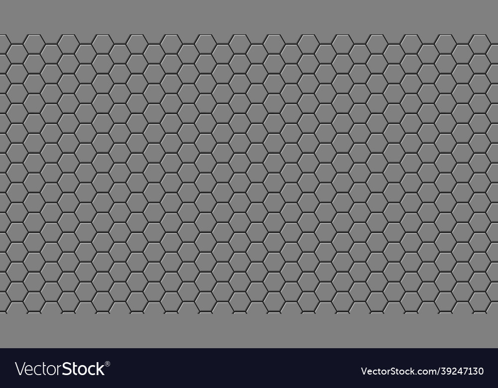 Grey hexagon background vector image Grey hexagon background