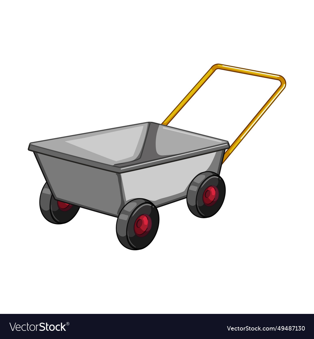 Handle wheelbarrow cartoon