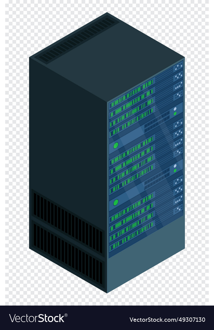 Isometric server network room vector image Isometric server network room