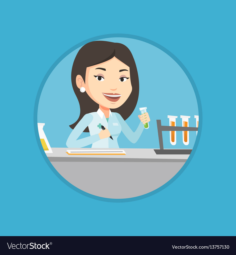 Laboratory assistant working