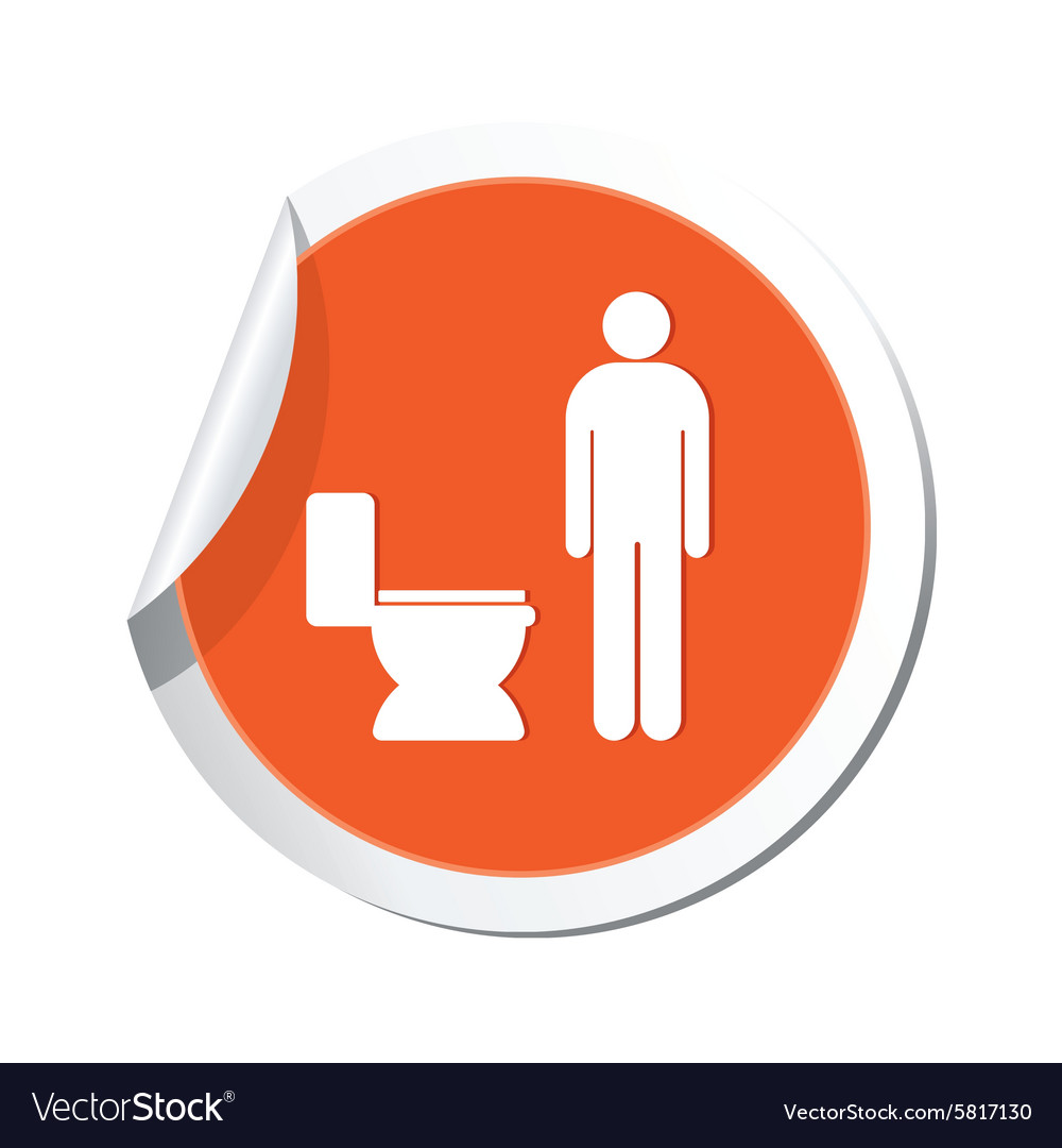 Map pointer with restroom icon man
