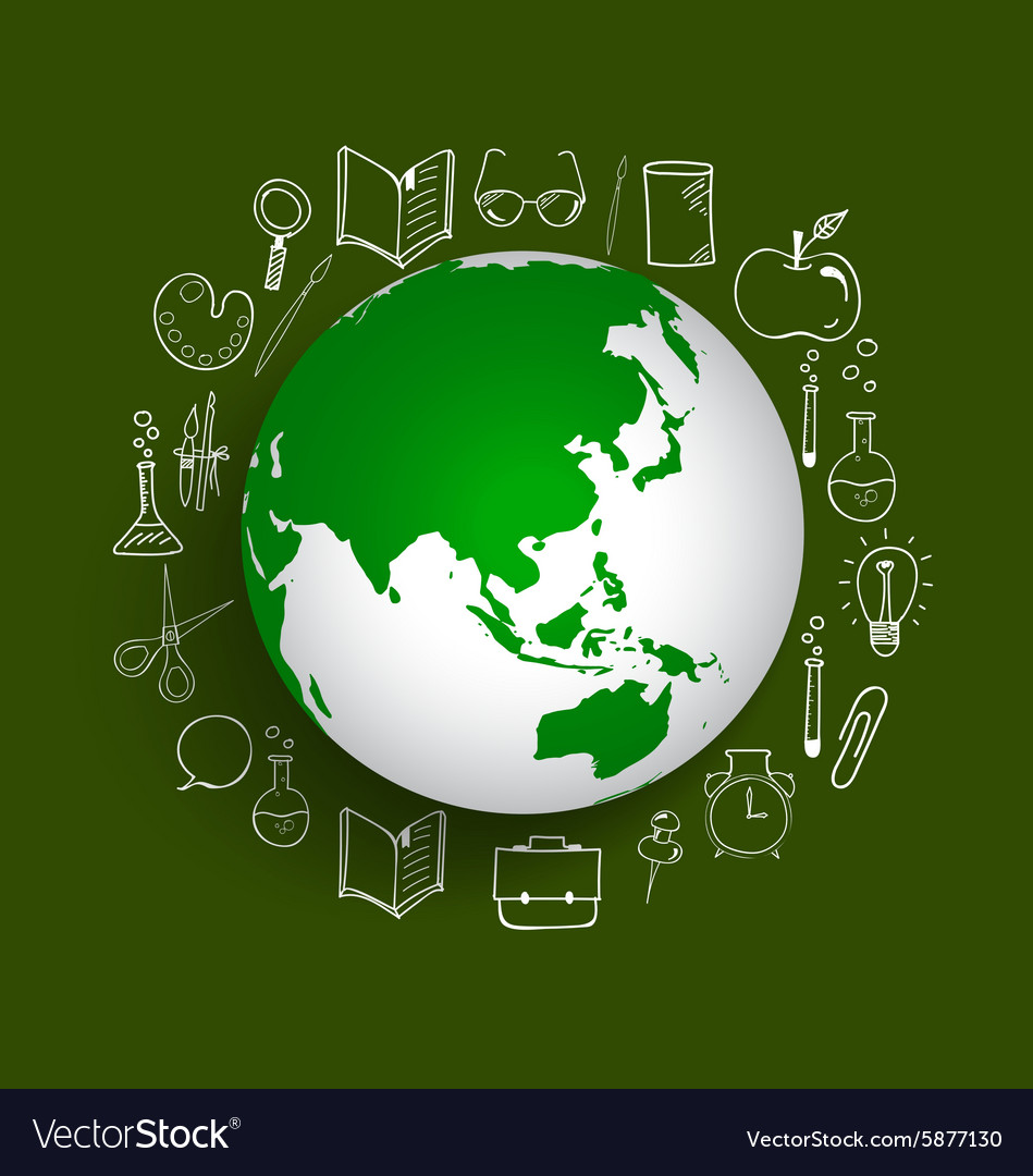 Modern globe with application icon template