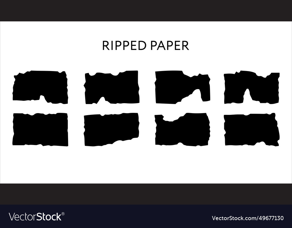 Set of jagged rectangle frames borders vector image Set of jagged rectangle frames borders