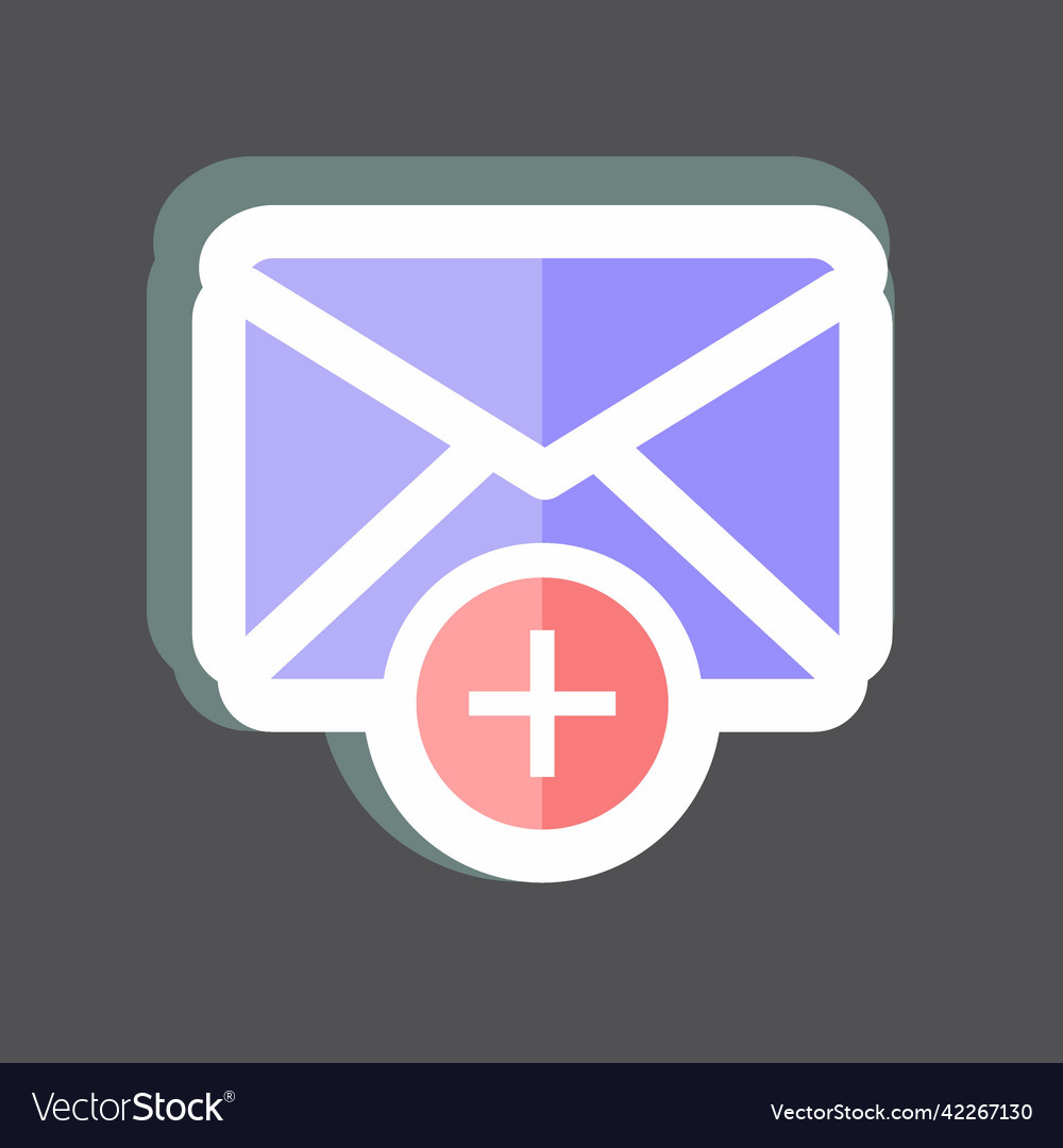 Sticker add envelop suitable for user interface Vector Image Sticker add envelop suitable for user interface
