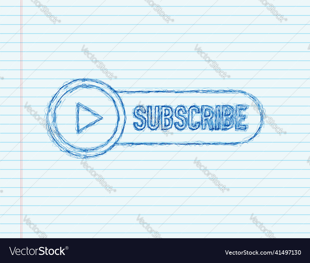 Subscribe button template with the notification vector image Subscribe button template with the notification