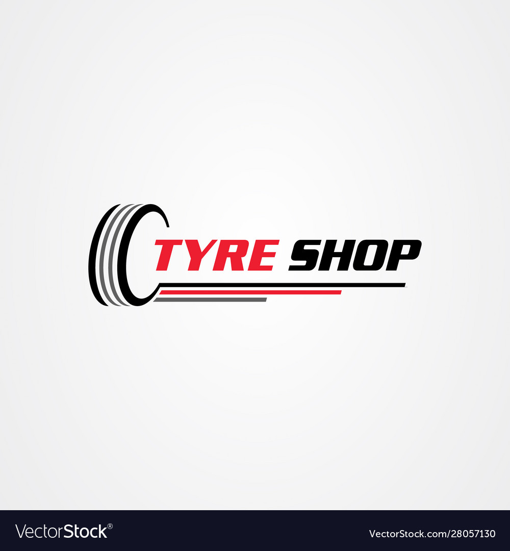 Tire shop logo template icon Royalty Free Vector Image