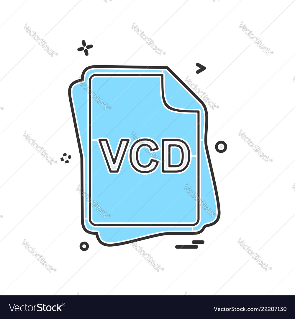 Vcd file type icon design vector image Vcd file type icon design