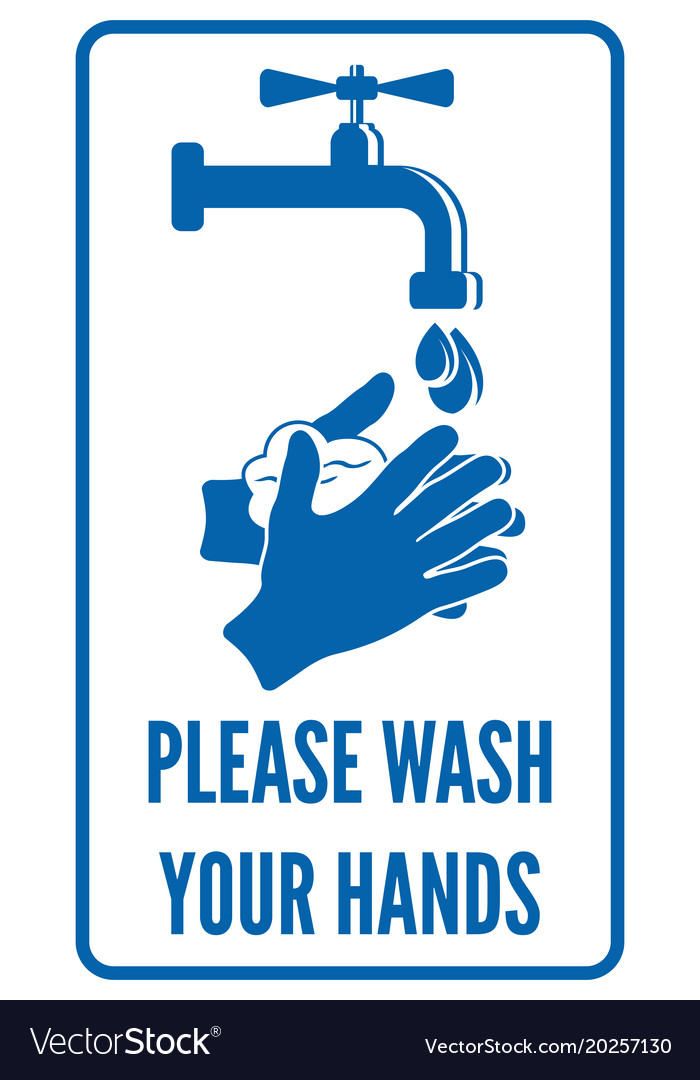 Wash your hands sign Royalty Free Vector Image