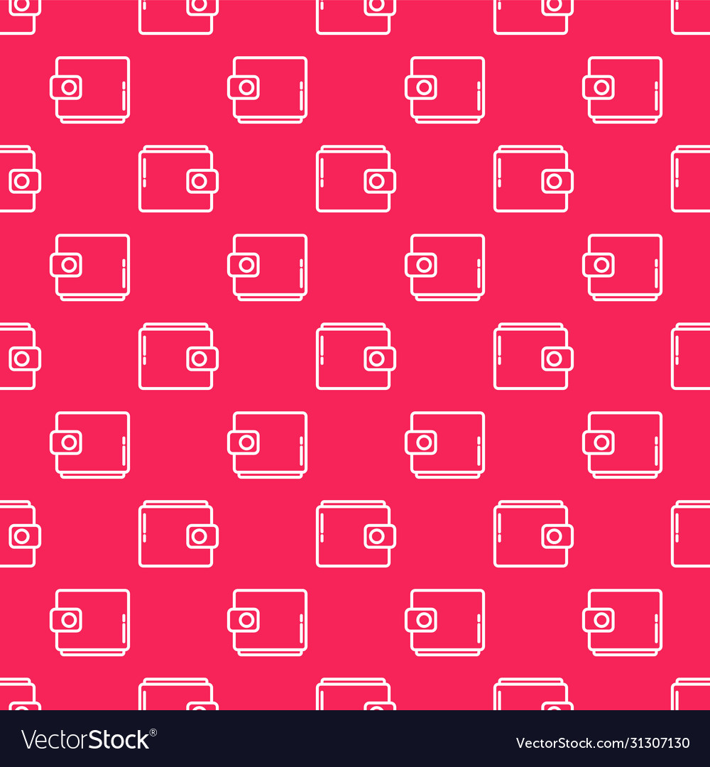 White line wallet icon isolated seamless pattern Vector Image White line wallet icon isolated seamless pattern