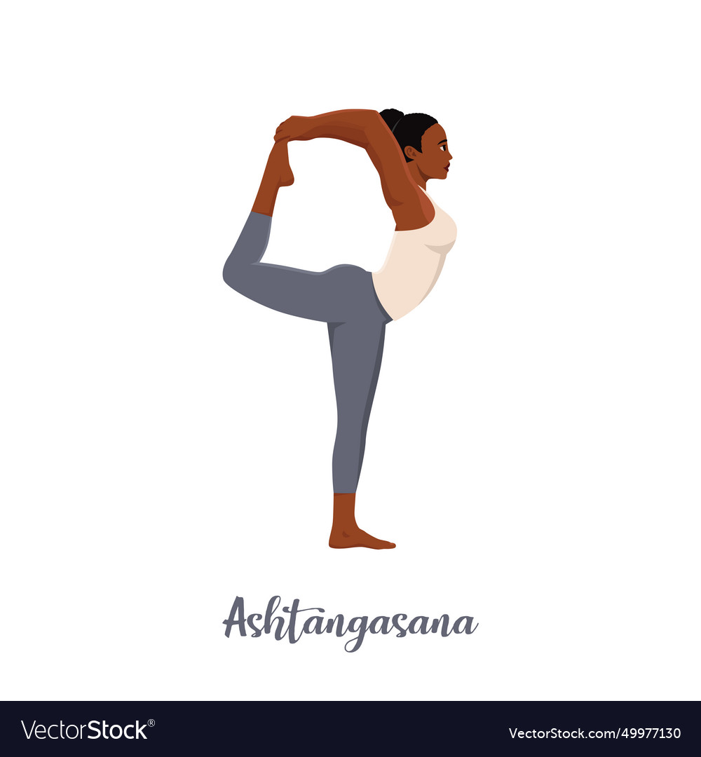 Woman doing eight-limbed yoga pose ashtangasana Vector Image