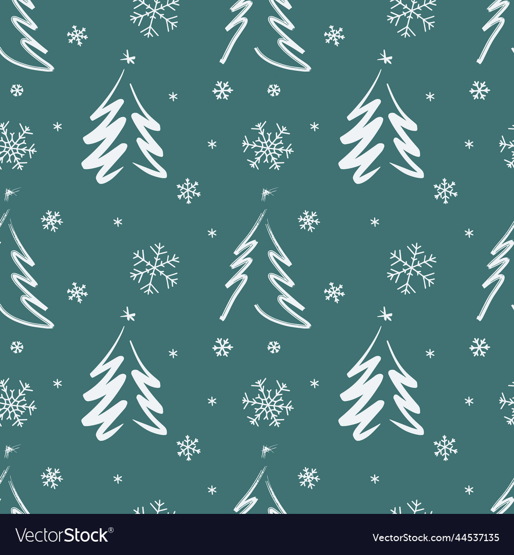 7 christmas tree snowflakes seamless