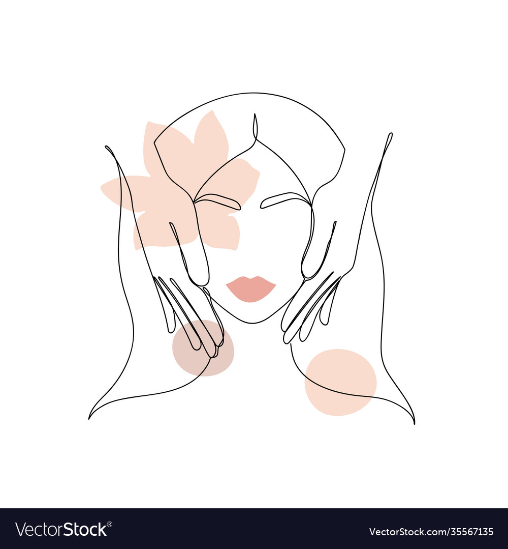 Abstract image a woman and hands Royalty Free Vector Image