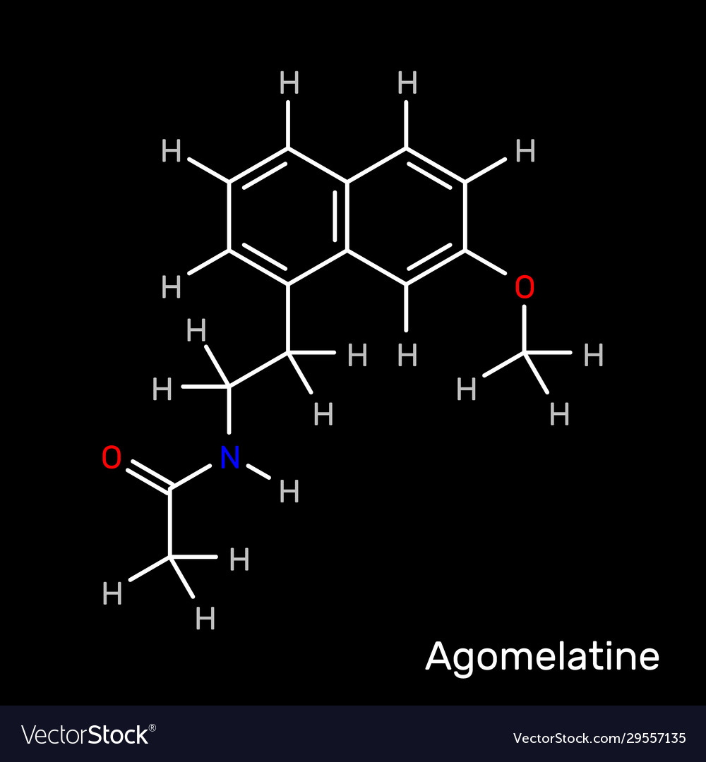 Agomelatine antidepressant drug structural formula