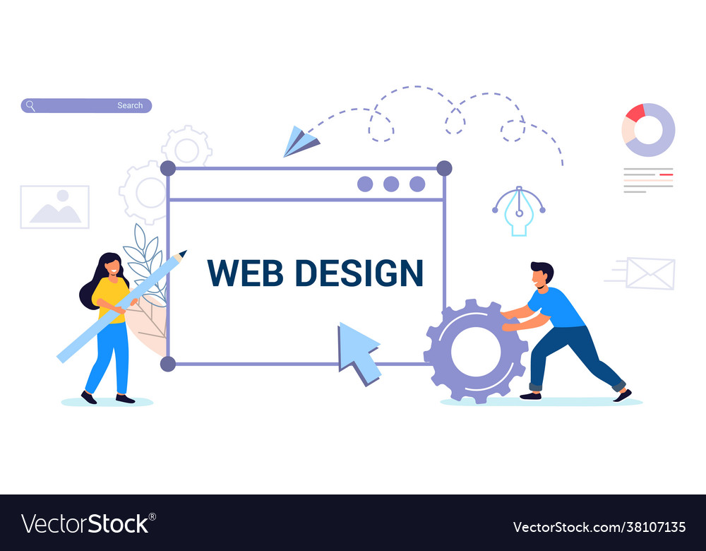Building website project as programming homepage Vector Image Building website project as programming homepage
