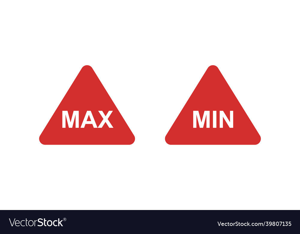 Button max and min for site design isolated icon vector image Button max and min for site design isolated icon