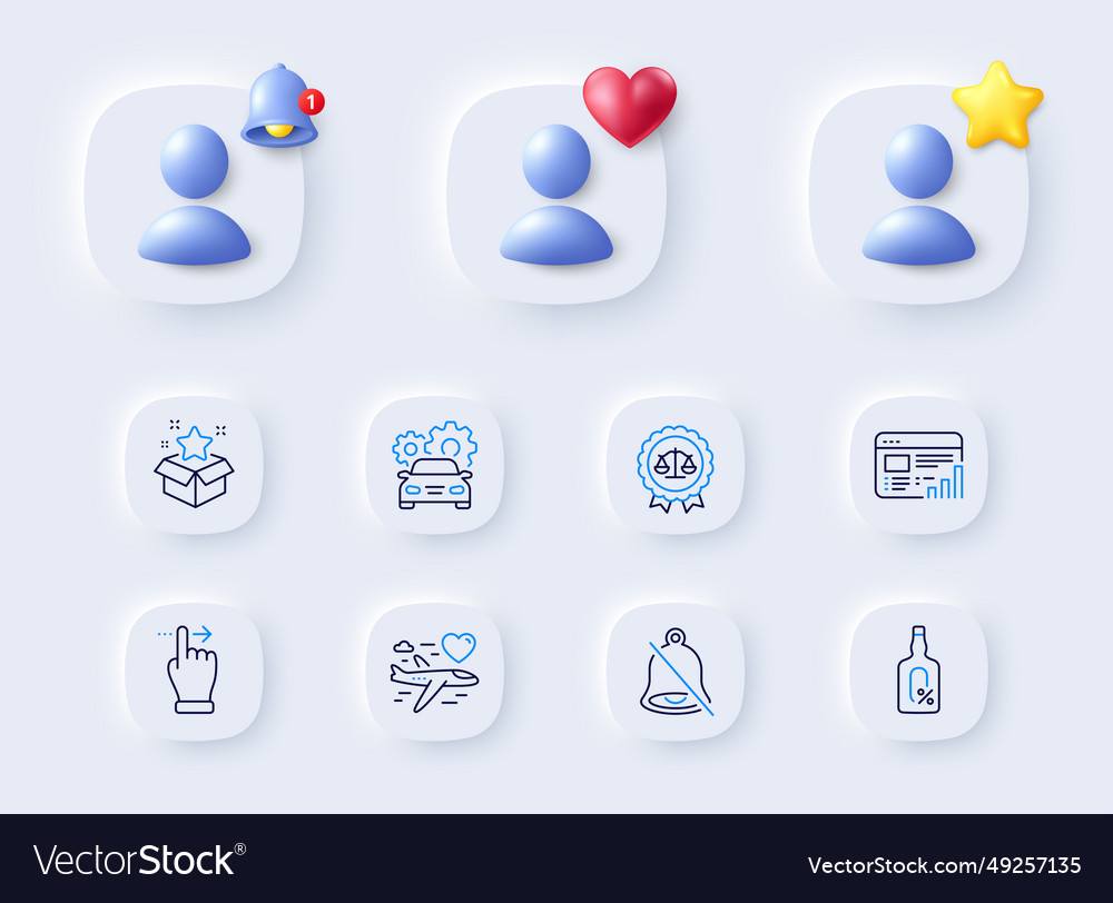 Car service loyalty program and web report line vector image Car service loyalty program and web report line