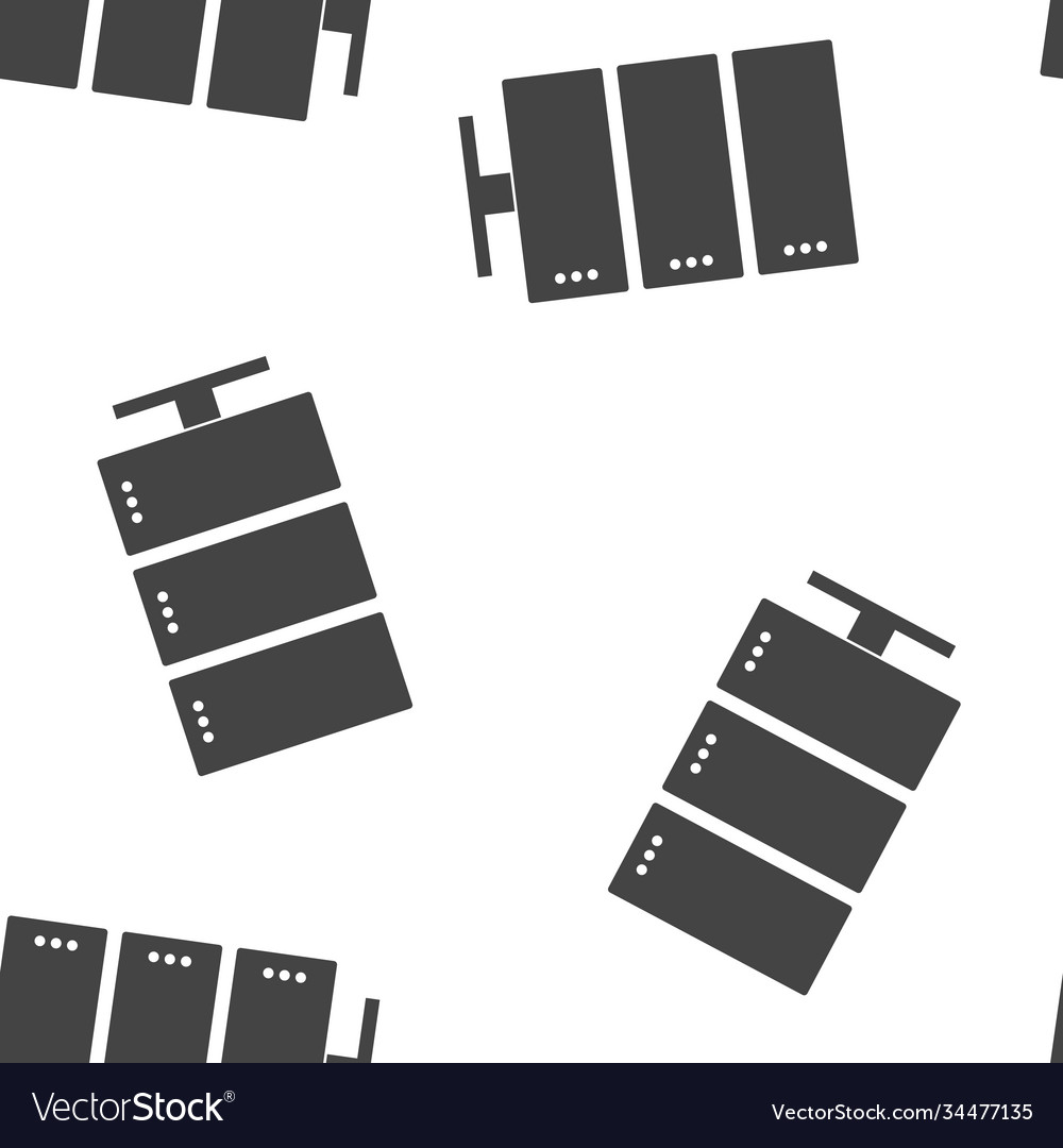 Data center icon server and clock seamless vector image Data center icon server and clock seamless