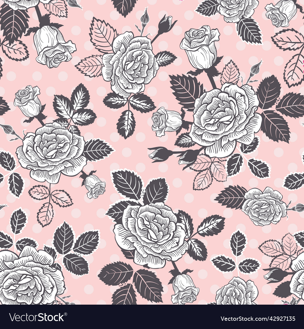 Feminine rose bouquets seamless pattern