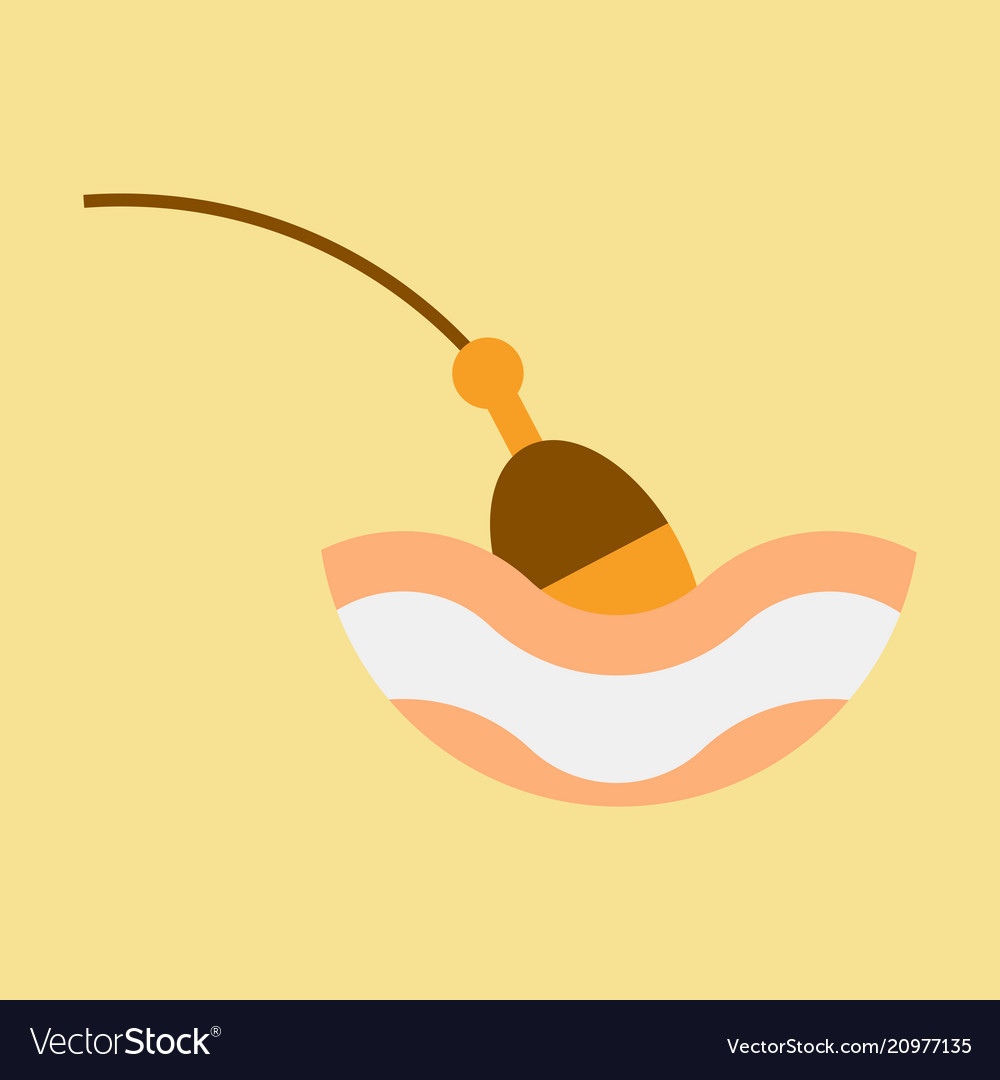 Fishing float flat icon with color background