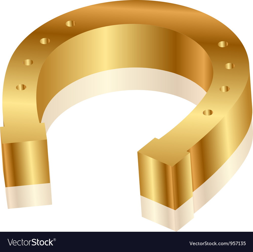 Gold horseshoe Royalty Free Vector Image - VectorStock