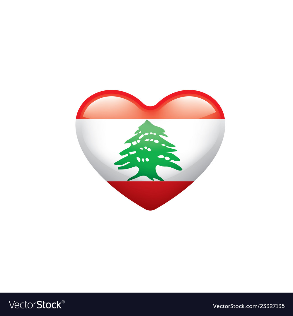 Lebanese flag on a white