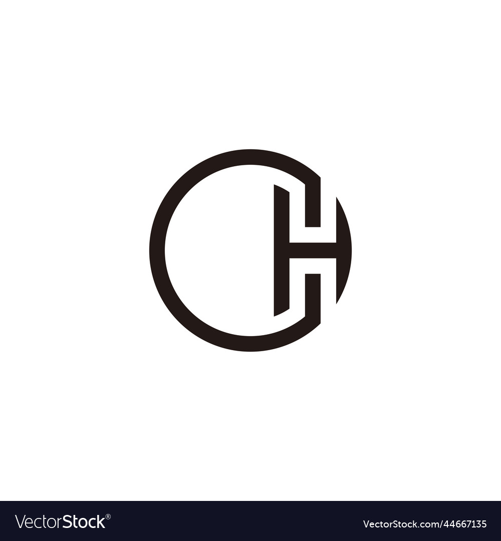 Letter ch combination circle geometric symbol Vector Image