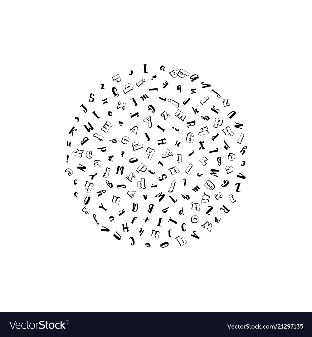 Pattern circle with letters of the alphabet