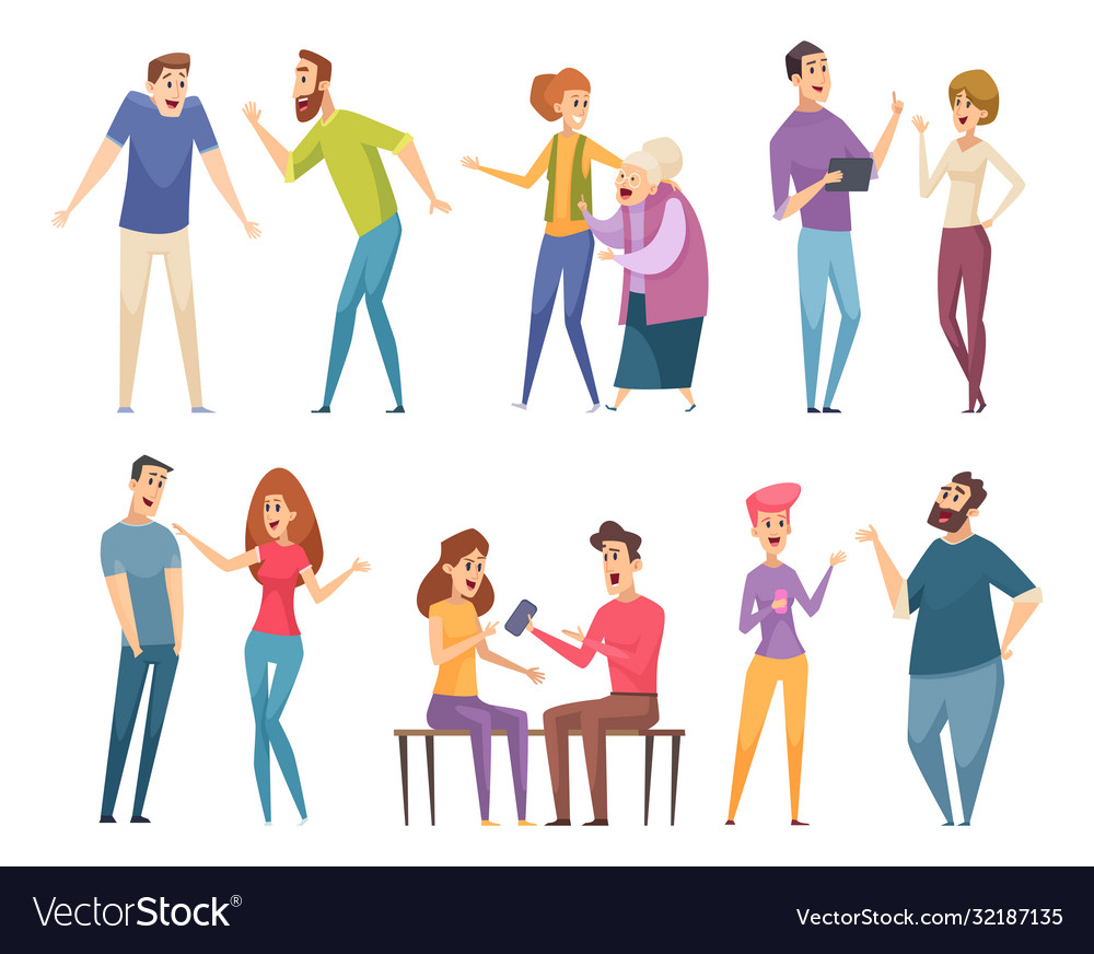 People talking conversation crowd communication Vector Image