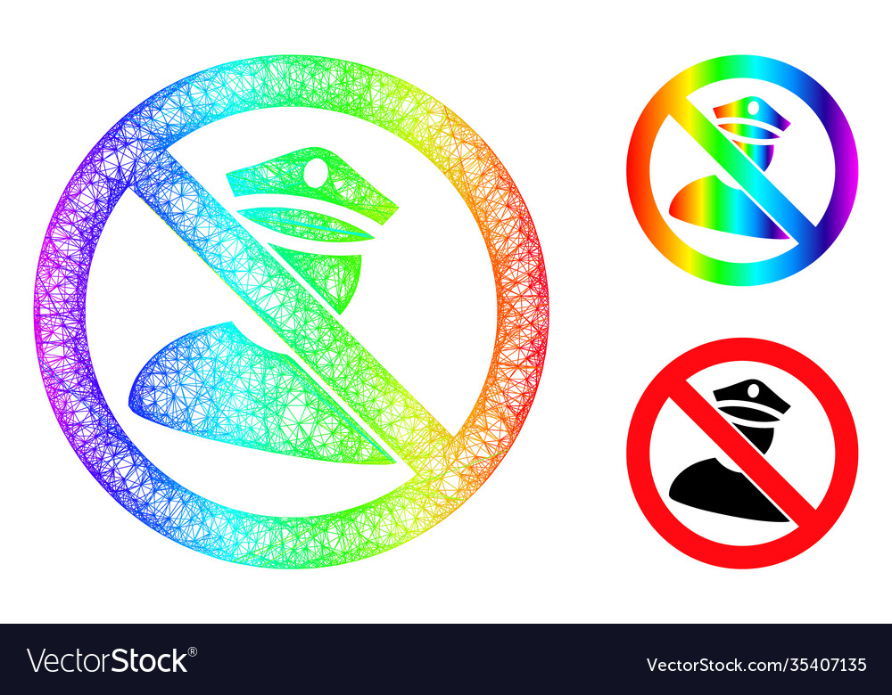 Rainbow net mesh gradient no policeman icon vector image Rainbow net mesh gradient no policeman icon