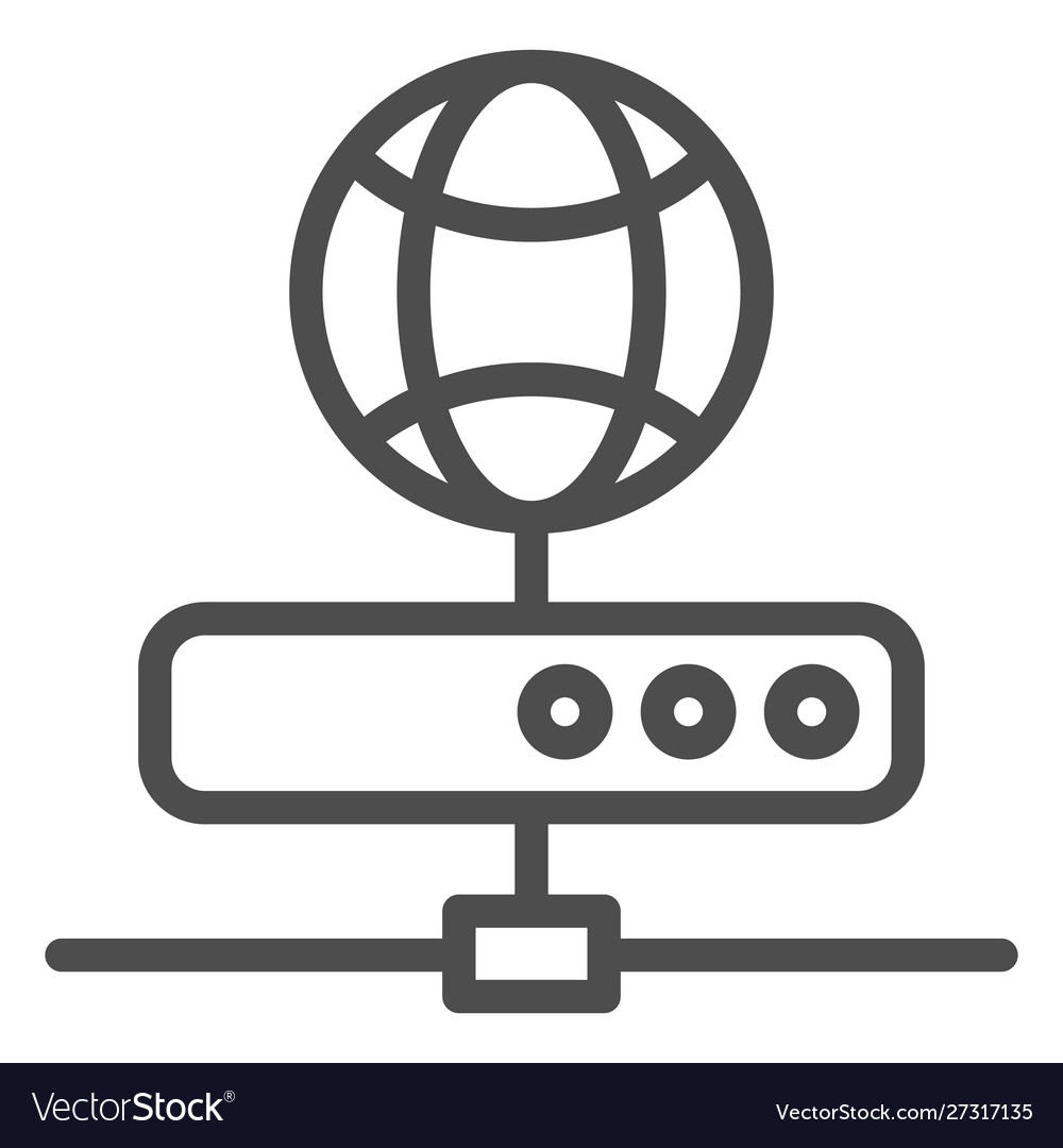 Server line icon network storage vector image Server line icon network storage