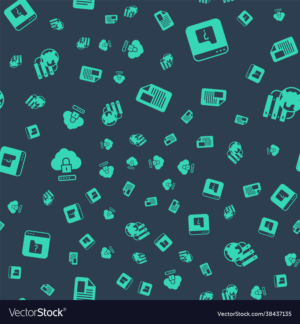 Set file document missing cloud computing lock vector image Set file document missing cloud computing lock