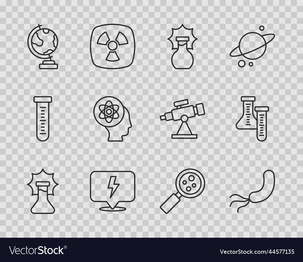 Set line explosion in the flask bacteria vector image Set line explosion in the flask bacteria