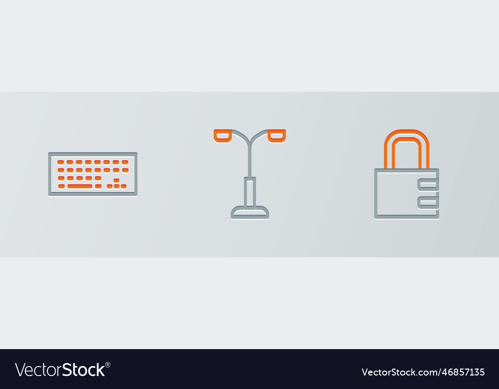 Set line safe combination lock keyboard vector image Set line safe combination lock keyboard