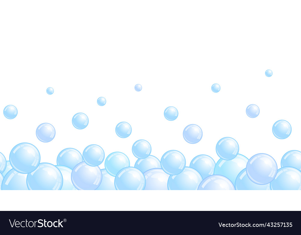 Soap bubbles pattern repeated horizontal foam vector image Soap bubbles pattern repeated horizontal foam