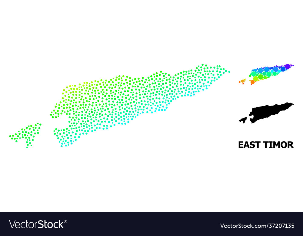 Spectrum gradient dotted map east timor Vector Image Spectrum gradient dotted map east timor