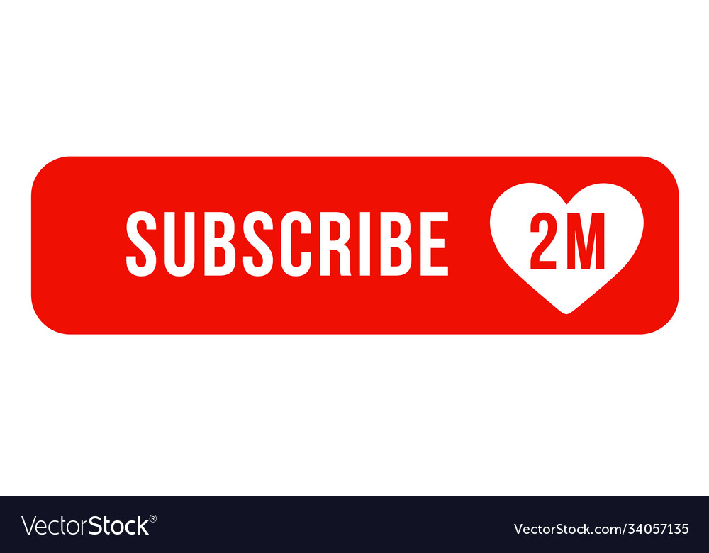 Subscribe - button red color with handon vector image Subscribe - button red color with handon