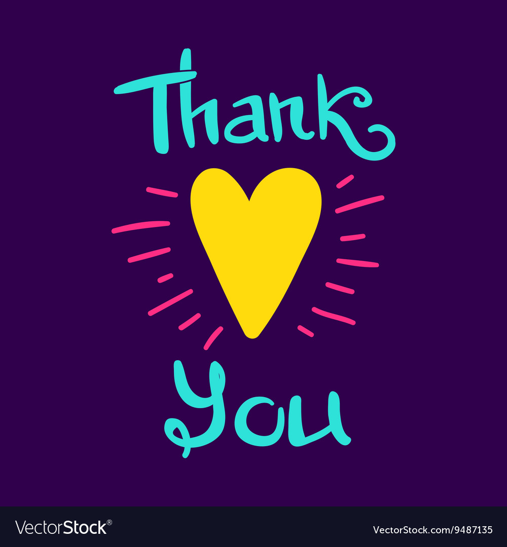 Thank You Heart Royalty Free Vector Image - Vectorstock