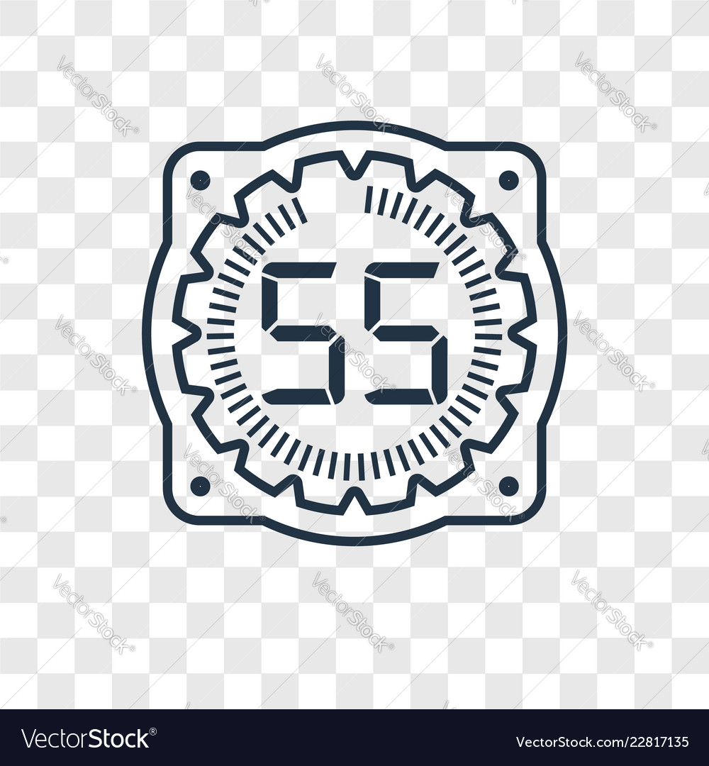 Time concept linear icon isolated on transparent vector image Time concept linear icon isolated on transparent