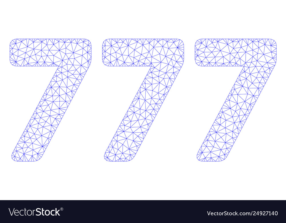 777 digits text polygonal frame mesh vector image 777 digits text polygonal frame mesh