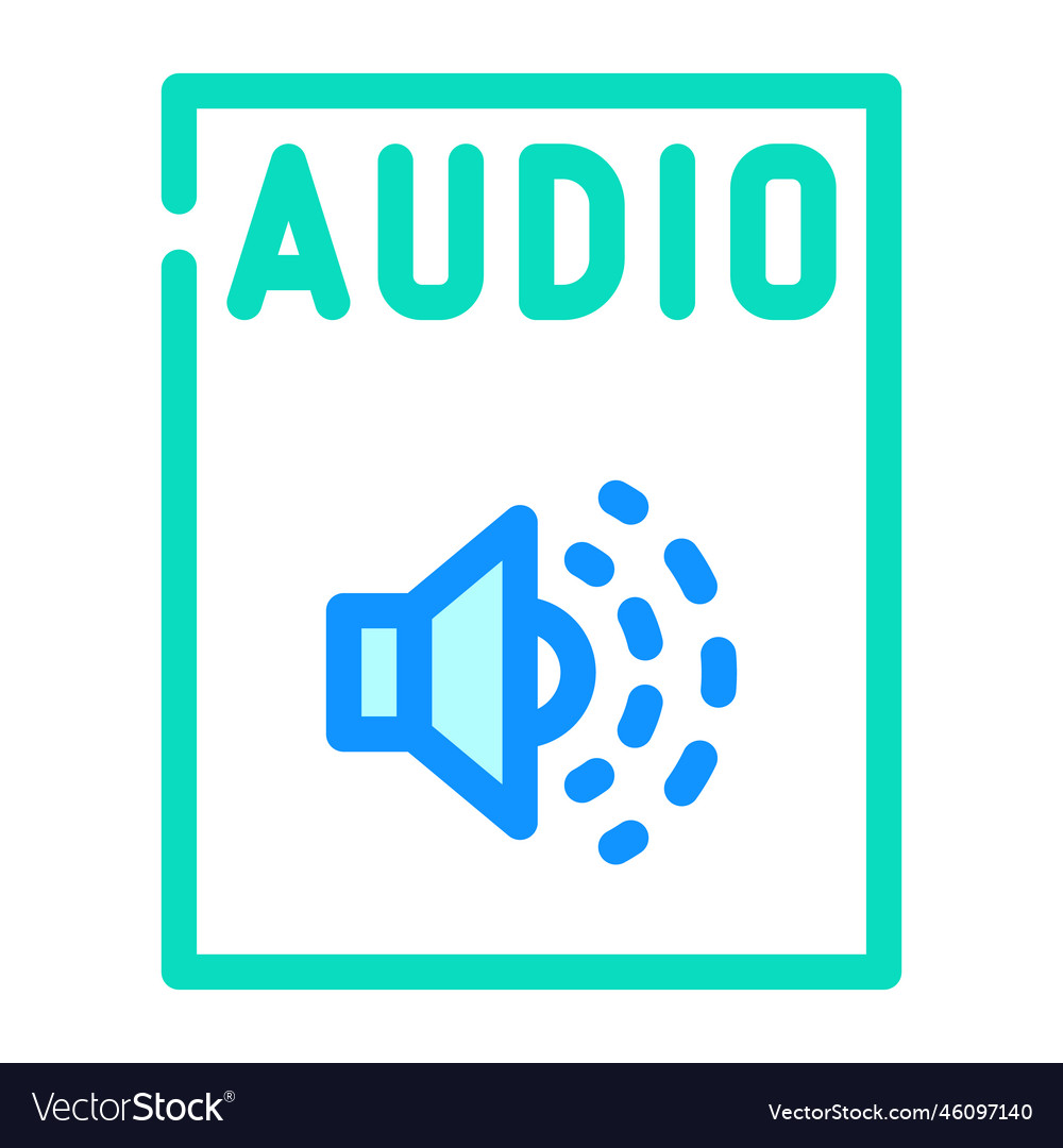 Audio file format document color icon