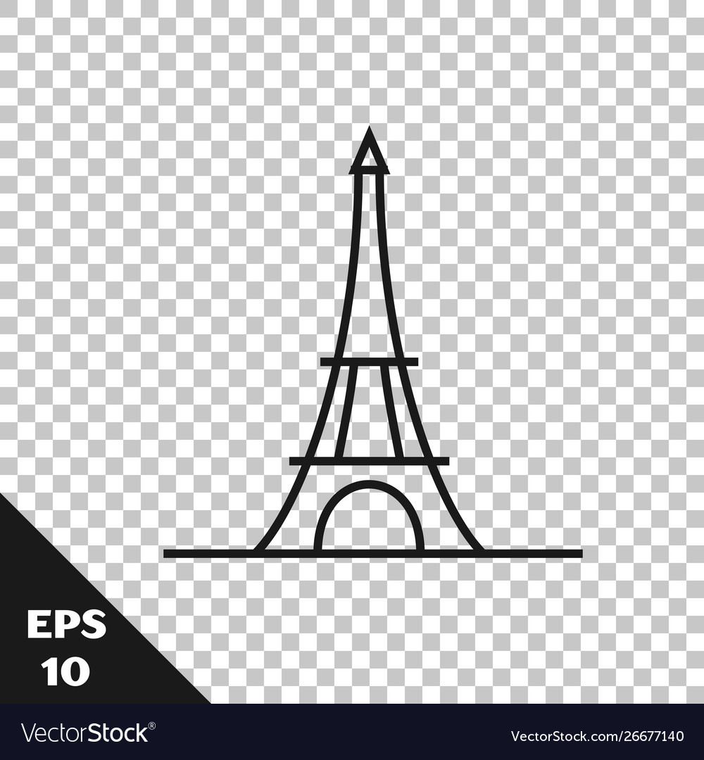 Black line eiffel tower icon isolated Vector Image Black line eiffel tower icon isolated