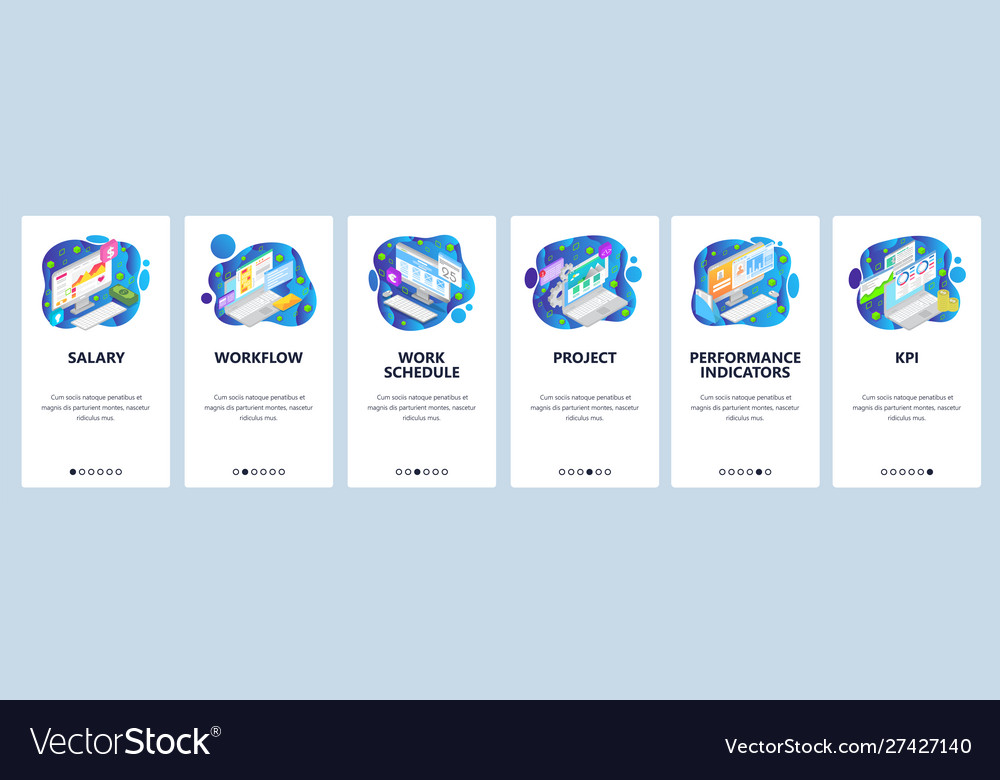 Business project website and mobile app onboarding
