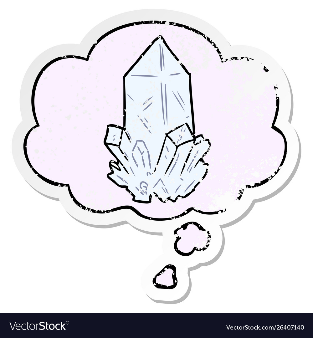 Cartoon quartz crystal and thought bubble Vector Image