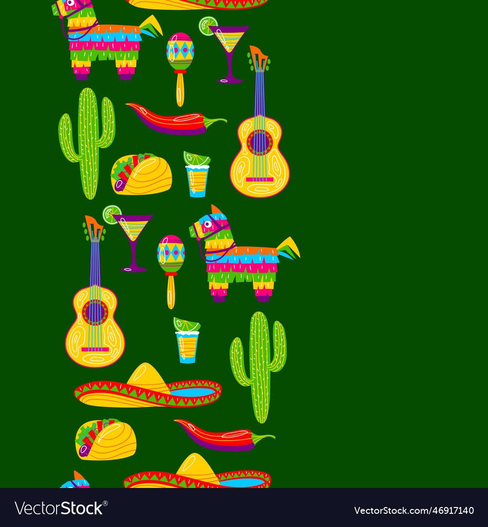 Cinco de mayo nahtlose Muster mexikanische Urlaub vector image Cinco de mayo nahtlose Muster mexikanische Urlaub
